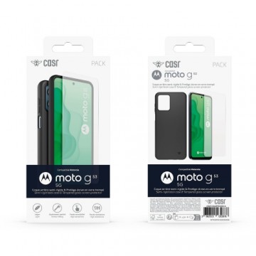 CASR TPU Cover + Tempered Glass for Motorola G53 5G Black