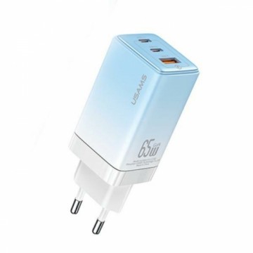 USAMS Ład. siec. 2xUSB-C+1xUSB 65W (only head) GaN PD3.0 +QC3.0 Fast Charging niebieski|gradient blue Sandru Series CC180TC04 (US-CC180)