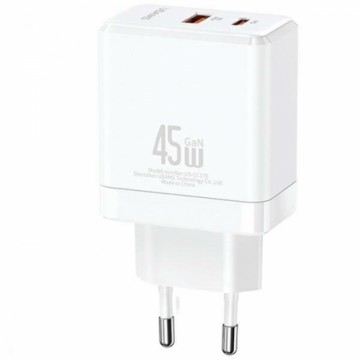 USAMS Ład. siec. 1xUSB-C+1xUSB 45W (only head) GaN PD3.0 +QC3.0 Fast Charging biały|white CC178TC02 (US-CC178)