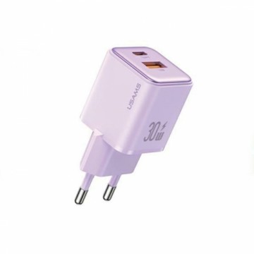 USAMS Ład. siec. 1xUSB+1xUSB-C PD30W 3A (only head) PD3.0 Fast Charging purpurowy|purple X-ron Series CC189TC03 (US-CC189)