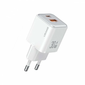 USAMS Ład. siec. 1xUSB+1xUSB-C PD30W 3A (only head) PD3.0 Fast Charging biały|white X-ron Series CC189TC02 (US-CC189)