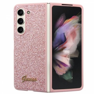 Guess GUHCZFD5HGGSHP F946 Z Fold5 różowy|pink hardcase Glitter Script