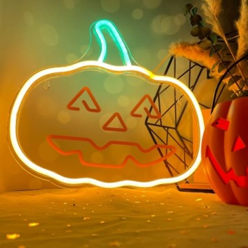 Neon PLEXI LED HAPPY PUMPKIN orange green FPNE10 Forever Light