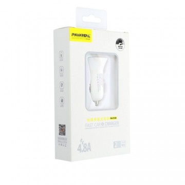 Pavareal car charger 2x USB 2.4A white