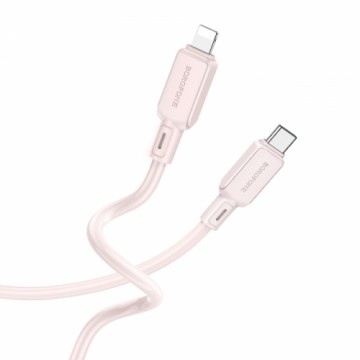 OEM Borofone Cable BX94 Crystal color - Type C to Lightning - PD 20W 1 metre light pink