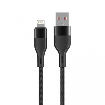 Maxlife MXUC-07 cable USB - Lightning 1,0 m 2,4A black nylon