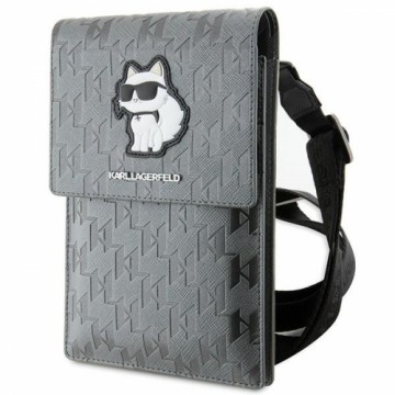 Karl Lagerfeld Torebka KLWBSAKHPCG srebrny|silver Saffiano Monogram Choupette