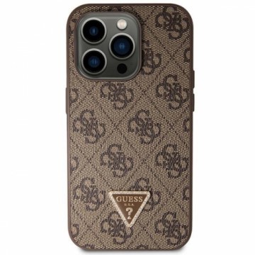 Guess GUHCP14XP4TDSCPW iPhone 14 Pro Max 6.7" brązowy|brown hardcase Crossbody 4G Metal Logo