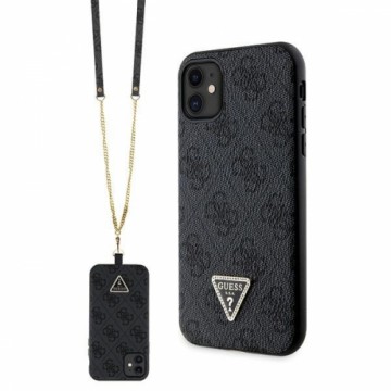 Guess GUHCN61P4TDSCPK iPhone 11 | Xr 6.1" czarny|black hardcase Crossbody 4G Metal Logo