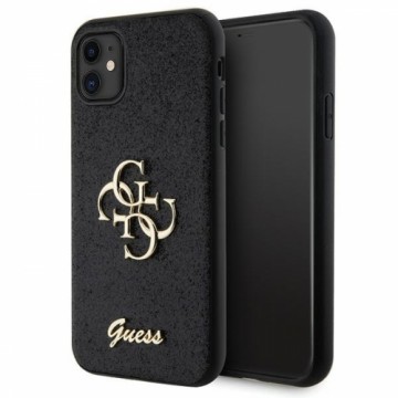 Guess GUHCN61HG4SGK iPhone 11 | Xr 6.1" czarny|black hardcase Glitter Script Big 4G