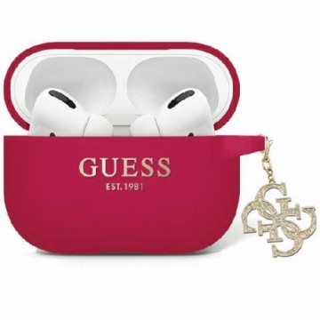 Guess GUAP2LECG4M AirPods Pro 2 cover purpurowy|magenta Liquid Silicone Glitter Triangle Charm