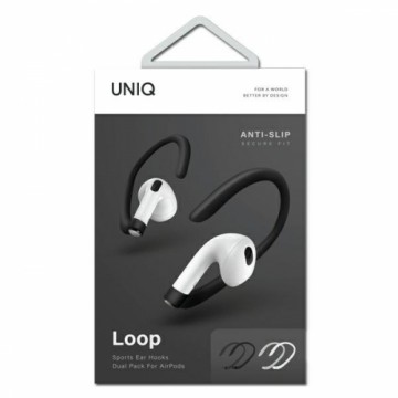 UNIQ nakładki Loop Sports Ear Hooks AirPods biały-czarny|white-black dual pack