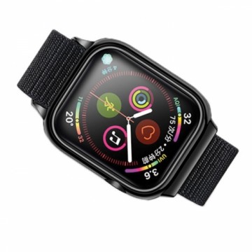 USAMS Pasek z etui Apple Watch 4|5|6|7| SE 44|45mm. czarny|black ZB74IW1 (US-ZB074)