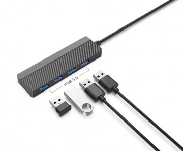 EGA H2 USB-C uz 4 x USB 3.0 sadalītājs 5 Gbps melns (ES blisteris)