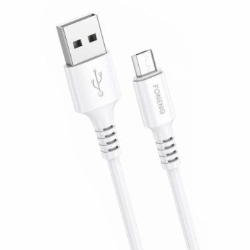 Кабель USB - Micro USB Foneng, быстрая зарядка X85 3A, 1 м (белый)