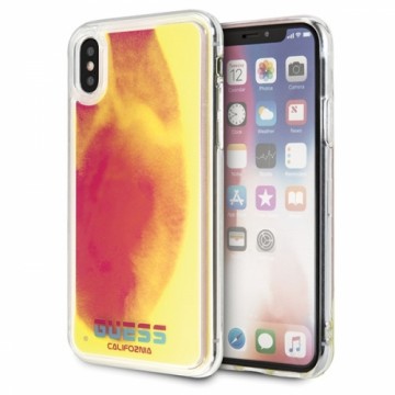 Guess GUHCPXGLCPI iPhone X|Xs różowy |pink hard case California Glow in the dark