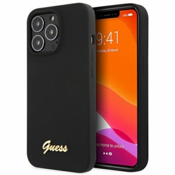 Guess GUHCP13XLSLMGBK iPhone 13 Pro Max 6.7" black|czarny hardcase Silicone Script Gold Logo