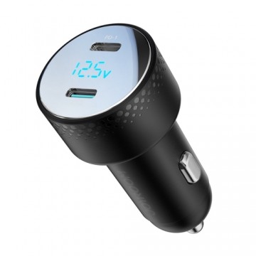 Joyroom JR-CCD02 car charger 2x USB-C | 70W | LED | black