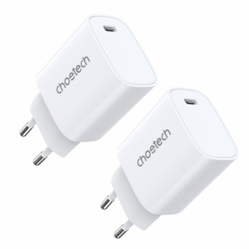 Choetech charger set Q5004 20W PD iPhone 12|13 white (2pcs)