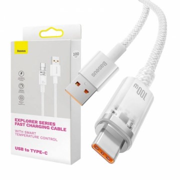 Quick Charge USB-C Baseus  6A, 1m (white)