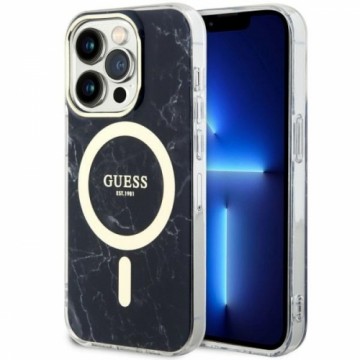 Guess Marble MagSafe - Etui iPhone 14 Pro Max (Czarny)