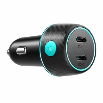 Car charger Joyroom CCN02, 2x USB-C PD 70W (black)