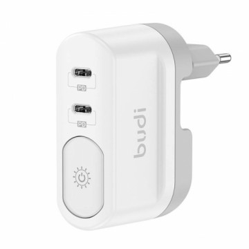 Wall charger with night light, Budi 2xUSB-C 40W