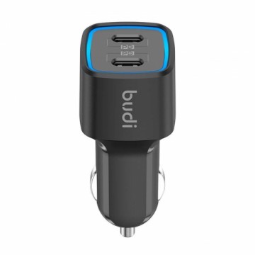 Car charger Budi 065R, 2x USB-C, PD 60W (black)