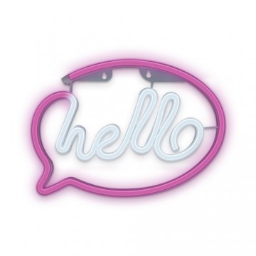 Neon LED Light HELLO pink white Bat + USB FLNE15 Forever Light