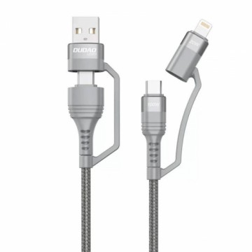 USB cable Dudao L20xs 4in1 USB-C | Lightning | USB-A 2.4A, 1m (gray)