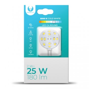 LED Bulb G4 Round 2W 12V 6000K 180lm Forever Light