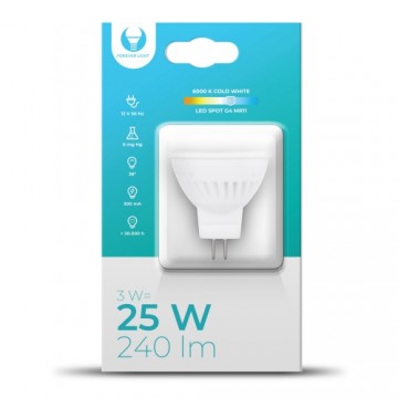 LED Bulb G4 MR11 3W 12V 6000K Ceramic Forever Light