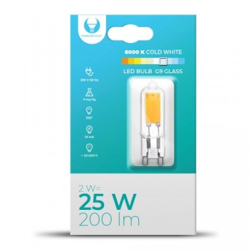 LED Bulb G9 Glass 2W 230V 6000K 200lm Forever Light