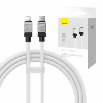 Fast Charging cable Baseus USB-C to Coolplay Series 1m, 20W (white)