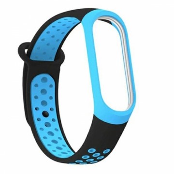 Beline pasek Mi Band 3|4 design czarno-niebieski|black-blue