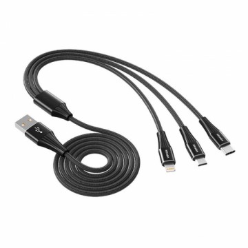 USB Cable Vipfan X16 3w1 USB-C|Lightning|Micro 66W 3.5A  (czarny)