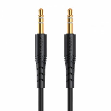 Mini jack 3.5mm AUX cable Vipfan L04 1m, gold plated (black)