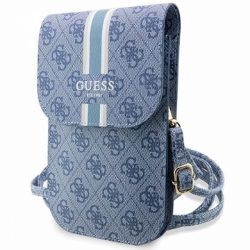 Guess PU 4G Printed Stripes Phone Bag Blue