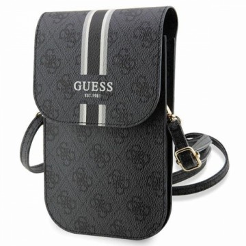 Guess PU 4G Printed Stripes Phone Bag Black