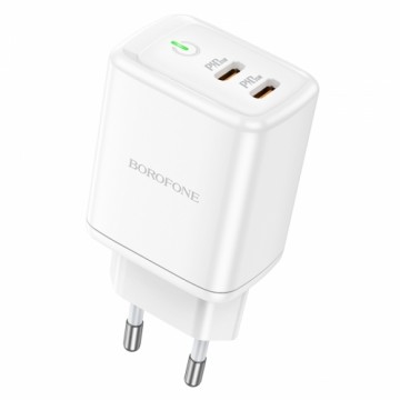 OEM Borofone Wall charger BN9 Reacher - 2xType C - QC 3.0 PD 35W white