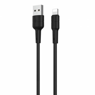 Borofone Cable BX30 Silicone - USB to Lightning - 2,4A 1 metre black