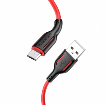 OEM Borofone Cable BX63 Charming - USB to MicroUSB - 2,4A 1 metre black-red