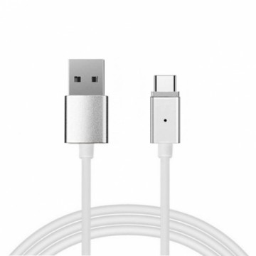 OEM Cable Magnetic Type 1 - USB to Type C - with detachable plug 1 Meter SILVER (blister pack)