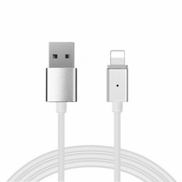 Cable Magnetic Type 1 - USB to Lightning - with detachable plug Iphone 5|6||7|8|X 1 Meter SILVER (blister pack)