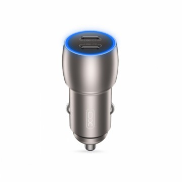 XO car charger CC51 PD 40W 2x USB-C gray