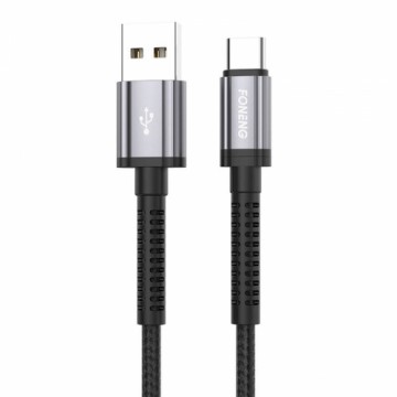 Foneng X83 USB-USB-C kabelis, 2,1 A, 1 m (melns)