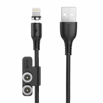 Foneng X62 Magnetic 3in1 USB to USB-C | Lightning | Micro USB Cable, 2.4A, 1m (Black)