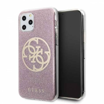 Guess GUHCN58PCUGLPI iPhone 11 Pro różowy|pink hard case 4G Circle Glitter