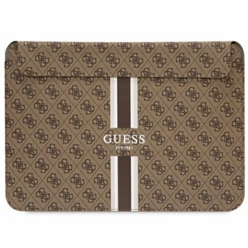 Guess PU 4G Printed Stripes Computer Sleeve 16" Brown