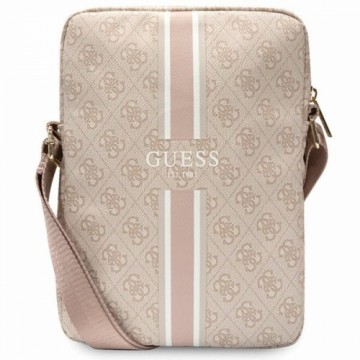 Guess PU 4G Printed Stripes Tablet Bag 10" Pink